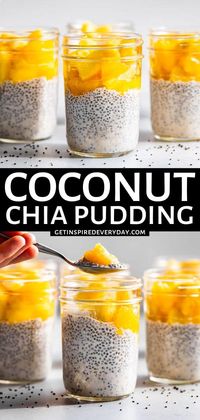 This creamy Coconut Chia Pudding is easy to make, and a healthy snack as well! This pudding is vegan, paleo, dairy-free, and gluten-free and packed with nutrition thanks to the chia seeds. The creamy coconut pairs so well with the fruit you'll think you're eating dessert instead of a healthy option. The coconut pairs really well with tropical fruit, berries, or my Berry Sauce.