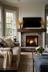 Bring rustic charm into your small living room with these fireplace ideas! From natural stone mantels to cozy wood accents, these designs will add warmth and character to your space. Perfect for creating a cabin-like feel in a modern home. #RusticFireplace #SmallLivingRoom #CozyDecor #HomeDesign