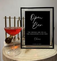 This Open Bar Template is the perfect way of letting you guests know that its free drinks. A great way of suprising your guests. You can download the PDF and print yourself or visit a professional printing shop if you wish. You can edit these templates in seconds using Canva, a free online editing tool from either your mobile device or desktop. We have made these templates user friendly so that you do not have to worry about whether you have a creative flair or not. The best part, you get to keep these templates forever! WHAT YOU WILL RECEIVE: - Accessible links to the minimalist Wedding Menu template - You even have the option to resize the design to another size if you wish HOW IT WORKS After your order is confirmed, you will be taken to a download page where you can access your Canva te