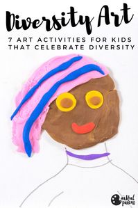 Celebrate diversity and empower kids with these 7 Diversity Art Activities that celebrate everyone's uniqueness with drawing, painting, and clay art projects.  #Diversity #WorldofColors #WorldColors #CraftsForKids #Crafts #Arts