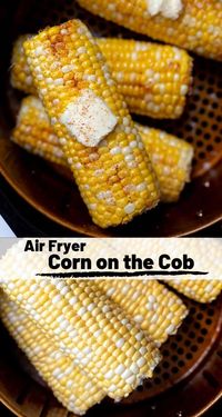 Get perfectly cooked corn with this Air Fryer Corn On The Cob Recipe. The juices are sealed in while the outside gets a slight crisp. Making corn on the cob doesn't get quicker and easier than in your air fryer. #airfryerrecipes #airfryercooking #cornonthecob #cornrecipes