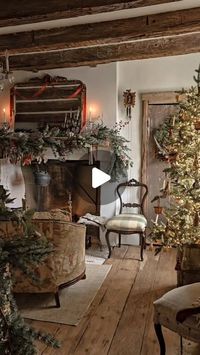 Shannan on Instagram: "Christmas past~🎄 Sharing footage from last Christmas that I never got to use.  A full view of the tree and mantel from my last post as requested.  This year, the fireplace bricks are stripped back to the original color.  I'm finishing up decorating the new full sized tree to share soon.  I hope you'll love the few changes this year just as much as last Christmas🎄🫖🕯🥀✨️  🫖🫖🫖  #loveofcountryhouses #cottagecore #mycountryhome #myantiquedhome #cozyvintagelife #cottagecoreaesthetic #countryhousestyle #countrylife #countryinteriors"