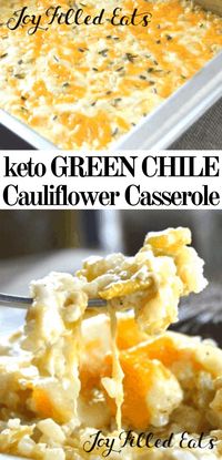 Keto Cauliflower Casserole with Green Chiles - Low Carb, THM S