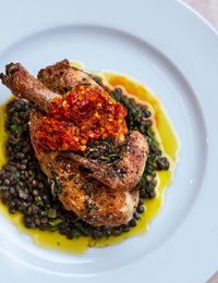 You'll find this aromatic poussin dish on the menu at Glasgow's Gloriosa. Try chef Rosie Healey's warming, wholesome recipe for a dinner party main