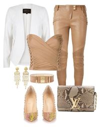 "Untitled #1732" by ladiistaff ❤ liked on Polyvore featuring Balmain, River Island, Christian Louboutin and Louis Vuitton