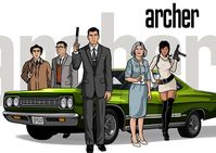 Archer - Cyril Figgis, Sterling Archer, Malory Archer and Lana Kane