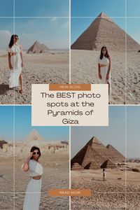 Do you want those Insta-worthy shots at the Pyramids of Giza? Check out my guide which reveals photo spot locations, what order to do the different pyramids in and general information to help plan your trip to the Pyramids of Giza! #egyptguide #cairoguide #pyramidsofgiza #instashots #instagrammableplaces #instagrammablephotos #egyptpyramids