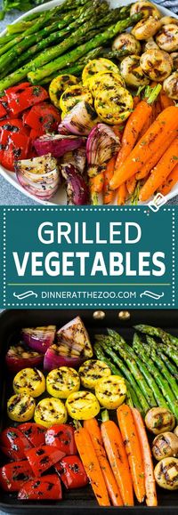 These grilled vegetables are an assortment of colorful veggies bathed in a flavorful garlic and herb marinade, then cooked to perfection on the grill. An easy dish that’s quick to make and always gets rave reviews! Grilled veggies pair well with almost any protein such as beef, fish or chicken.