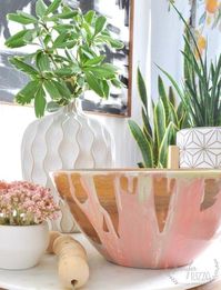 DIY Paint Poured Boho Bowlcountryliving