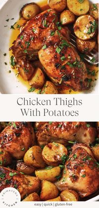 This delicious Chicken Thighs with Potatoes recipe is hearty, comforting, and loaded with flavor. A super easy one-pan meal, it only takes 10 minutes to prep, and the rest is hands-off. It’s perfect for busy weeknights and is sure to become a new family favorite!