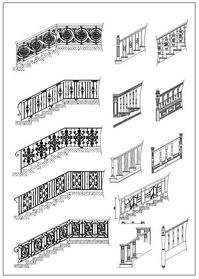 Ornamental Stair and Elevation – CAD Design | Free CAD Blocks,Drawings,Details