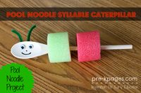 Pool Noodle Syllable Caterpillar for #preschool and #kindergarten