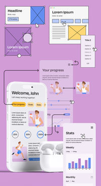 Each stage plays a crucial role in the development process, from initial sketches to high-fidelity simulations.

- Wireframes: provide the basic structure and layout, focusing on functionality and user flow. 

- Mockups: add visual design elements, offering a realistic representation of the final product. 

- Prototypes: bring it all together with interactive elements, allowing for user testing and feedback.