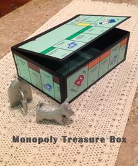 Monopoly Treasure Box -  made from an actual Monopoly game board and electrical tape