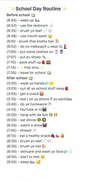 This is my school routine and maybe it will work for you