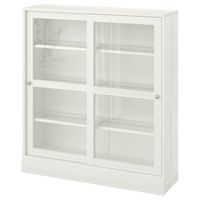 HAVSTA Glass-door cabinet with base, white clear glass, 475/8x145/8x523/4" Solid wood with crafted details and a brushed surface give HAVSTA cabinet a genuine, timeless feel – and your finest items a deserved framing. Choose one or combine several units for a larger solution.