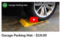 It never fails; your vehicle is either too far into the garage, leaving  little room to get to your sink & cabinet, etc., or it has not been pulled in far enough. Constructed of a rubberized plastic, Parking Mat will not rust, dent, chip, or crush. No installation, simply drive forward on mat until front wheel makes contact w/ bumper; weight of vehicle & anti-skid tape keeps Parking Mat in place. Reflective strip increases visibility & mat measures 21 5/8"l x 11 1/8"w x 2"h.   Please SPECIFY COLOR.   $19.95