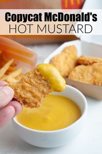 A copycat recipe for McDonald's hot mustard sauce. Perfect for chicken nuggets, tenders, and more.