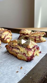 Lucija on Instagram: "Raspberry jam scones !!! Unlike anything else I’ve ever baked 😍 so flaky and soft and also why don’t we have a raspberry emoji, it’s the best fruit! 

You’ll need:
2 cups flour
1/3 cup granulated sugar, more for topping 
1/4 tsp baking soda
2 tsp baking powder 
1/2 tsp salt
1 4oz stick frozen butter
1 egg
1/3 cup full fat yogurt 
1/3 cup heavy cream, more for brushing 
1 tsp vanilla 

Raspberry jam:
2 cups frozen raspberries 
1/4 cup sugar 
2 tsp cornstarch + 2 tbsp water

•Add raspberries and sugar to a pot and bring to a light simmer.
•Add in cornstarch slurry, stir well and simmer for 3-4 minutes 
•Transfer to a glass jar and place in the fridge to cool down
•Preheat oven to 400F
•In a bowl add flour, sugar, baking powder, baking soda and salt. Whisk together 
•Sl