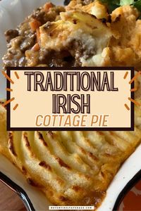 " Experience the ultimate comfort with this Classic Irish Cottage Pie Recipe! Made with seasoned ground beef, veggies, and creamy mashed potatoes, it's Irish comfort food at its finest. Ready in just 45 minutes, it's perfect for a satisfying meal any day of the week!"