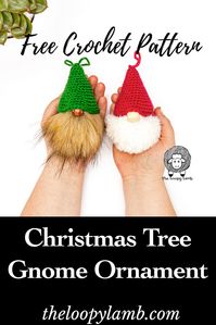 Learn to make these adorable gnome ornaments with my free crochet Gnome Christmas Tree Ornaments Pattern. There are two different versions to try but both are quick, easy and accessible for beginner crocheters!#diygnomes #christmasgnomes #crochetgnomefreepattern #freecrochetpatternsforgnomes #freecrochetpattern