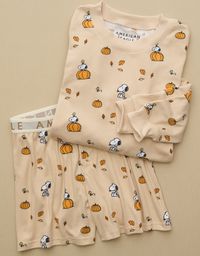 AE Peanuts Fall Pumpkin Plush PJ Set