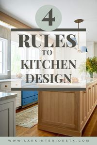 4 interior design rules when it comes to designing your kitchen. Learn the basics from the pros on what to consider for your kitchen layout, and more importantly when you can throw those rules out the window. For more design tips and hacks follow Lark Interiors.