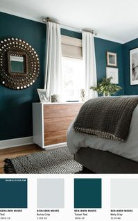 Inspiring Beautiful Bedroom Designs in Teal and Gray A pretty color palette of grey hues. Use the power of color to bring your creative vision to life in your designs....