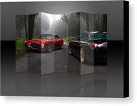 Red Canvas Print featuring the mixed media Ferrari Power by Marvin Blaine