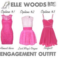 I like option #1 or #3 for her engagement dress.  Must fit under another dress.