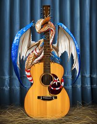 Country Music Dragon Digital Art