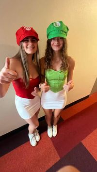 halloween costume inspo, mario and luigi halloween costume, bff halloween costume, cute halloween costume