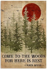 Sleep In The Woods Dictionary Camping Poster Canvas Gift For Women Men  On Birthday Xmas  Art Print High quality resin-coated photo base paper. Satin photo finish, maximum color gamut, dmax, and image resolution