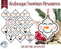 Arabesque Snowman Christmas Ornament SVG Bundle Snowman | Etsy