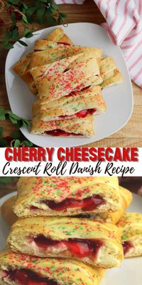 Cherry Cheesecake Crescent Roll Danish - Dine Dream Discover