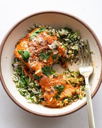 Curried Salmon and Herby Rice-- Justine Snacks