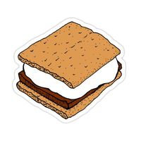 Decorate laptops, Hydro Flasks, cars and more with removable kiss-cut, vinyl decal stickers. Glossy, matte, and transparent options in various sizes. Super durable and water-resistant. Great camping or backyard bonfire gift for anyone who loves smores. Tasty summer fun! Connect with a Melty childhood favorite food.