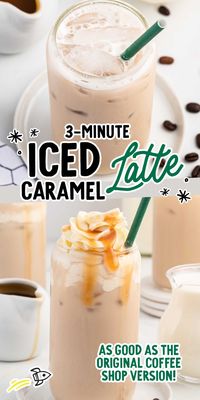 Satisfy your coffee craving with our Iced Latte Caramel recipe. The easiest recipe made with simple ingredients - it's the perfect way to enjoy an afternoon pick-me-up!rn