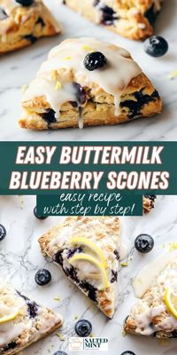 Make the best blueberry scones with buttermilk and a lemon glaze. These easy scones are perfect for brunch or a snack, featuring a moist, fluffy texture and tender crumb. Try this delicious recipe today!