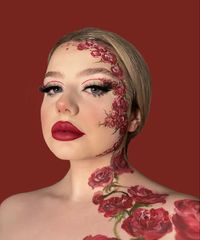 Valentines day creative makeup rose watercolour