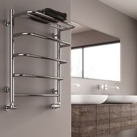 A stunning stainless steel towel rail with a convenient heated shelf on top for storing spare towels. This is the Elvo Shelf Towel Radiator by Reina.