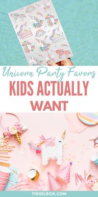 8 ideas for unicorn party favors kids actually want are found in this post. As a parent of a party guest, I understand that taking home more “junk” is not ideal. But as a birthday party host, it’s fun to give our favors as a thank-you. So as a compromise, I found 8 useful unicorn birthday party favors for you to consider. Click through for all the details!