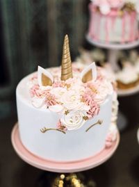 Unicorn cake from a Glamorous Unicorn Christening Party on Kara's Party Ideas | KarasPartyIdeas.com (14)