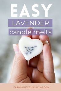 You’re going to love how pretty lavender buds look floating around in the top of your wax warmer with these easy DIY lavender candle melts!