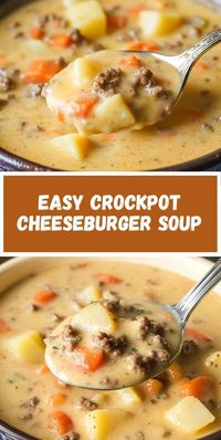 Discover this cozy and comforting crockpot cheeseburger soup recipe that’s super easy to make. Perfect for chilly nights, this cheesy delight brings all the flavors of a classic cheeseburger in a warm, creamy soup. Try it today!