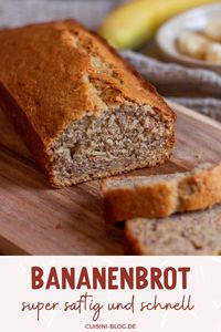 Das beste Bananenbrot Rezept wird super saftig und ist ganz einfach zubereitet. Schnell alle Zutaten zusammenrühren, backen und das fluffige Brot genießen.