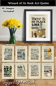 Book Art Quotations from the Wizard of Oz series. Full size pages measure 8.5x11 inches (21.5 x28cmm), perfect for framing. COUPON CODES:  Spend $10, get 10% off. Use coupon code TENOFF at checkout. Spend $20, get 20% off. Use coupon code TWENTYOFF at checkout. Spend $30 get 30% off. Use coupon code THIRTYOFF at checkout. I DO NOT MAIL OUT PHYSICAL COPIES OF THESE IMAGES. They are available for instant download upon purchase. You may print them out after downloading them. Etsy provides helpful instructions on downloading your digital items here: https://help.etsy.com/hc/en-us/articles/115013328108