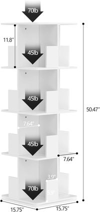 Introducing our 360° Square Swivel BookShelf The ultimate solution for efficient and stylish storage in your living space. This innovative bookshelf is designed with your convenience in mind, offering easy, tool-free assembly that ensures a hassle-free setup experience. With its 5-tier multi-layer design, this bookshel