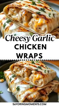 Take your wrap game to the next level with these Cheesy Garlic Chicken Wraps! Tender chicken, melty cheese, and bold garlic flavor all come together in one easy-to-make dish that’s perfect for lunch or dinner.  Discover how easy this recipe is – click for details  #CheesyChickenWraps #GarlicFlavors #ChickenWraps #QuickMeals #EasyDinners #CheesyRecipes #FamilyFriendlyMeals #ComfortFood #FastAndTasty #WrapItUp