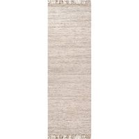 Handmade in India using 100% wool, this rug will add warmth to your space. The neutral palette will help seamlessly tie together existing decor. Size: 2' 6" x 8'.  Color: Silver.